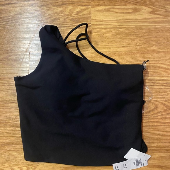 Black One-Shoulder sports bra new with tags - Picture 1 of 4